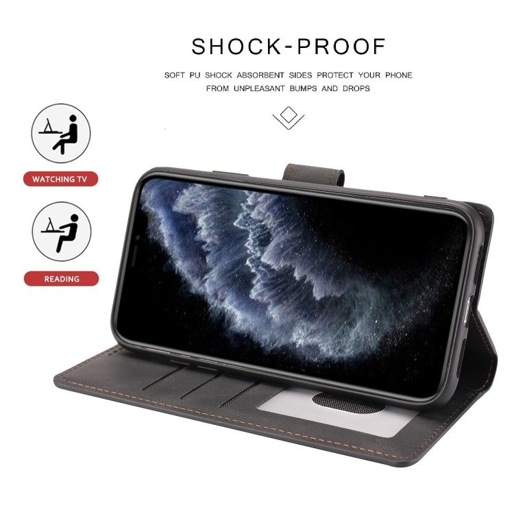 iPhone 12/12 Pro - Solid® Klassiskt Läder fodral Svart