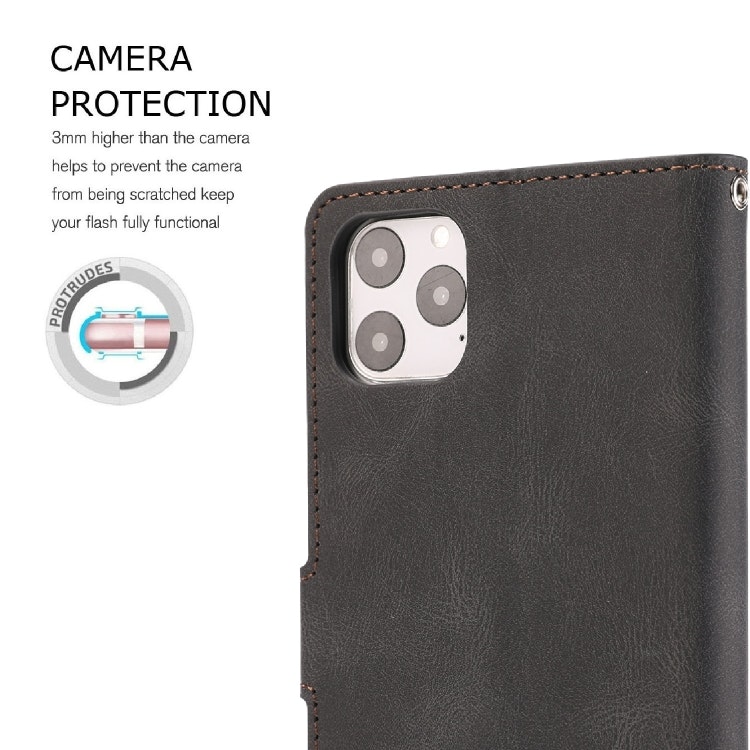iPhone 12/12 Pro - Solid® Klassiskt Läder fodral Svart