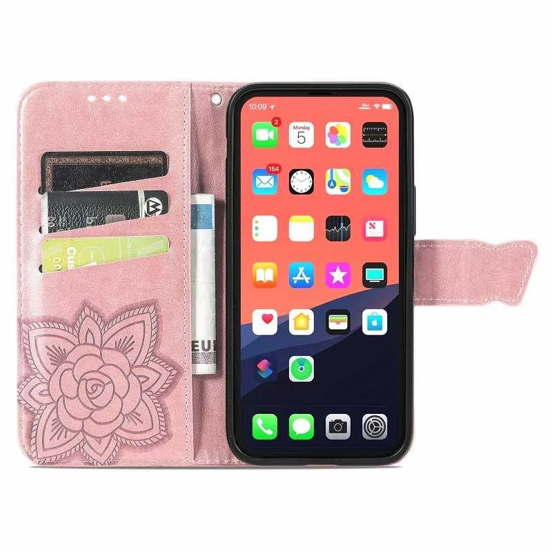 iPhone 13 - Fodral 4-FACK Motiv Fjäril Roséguld