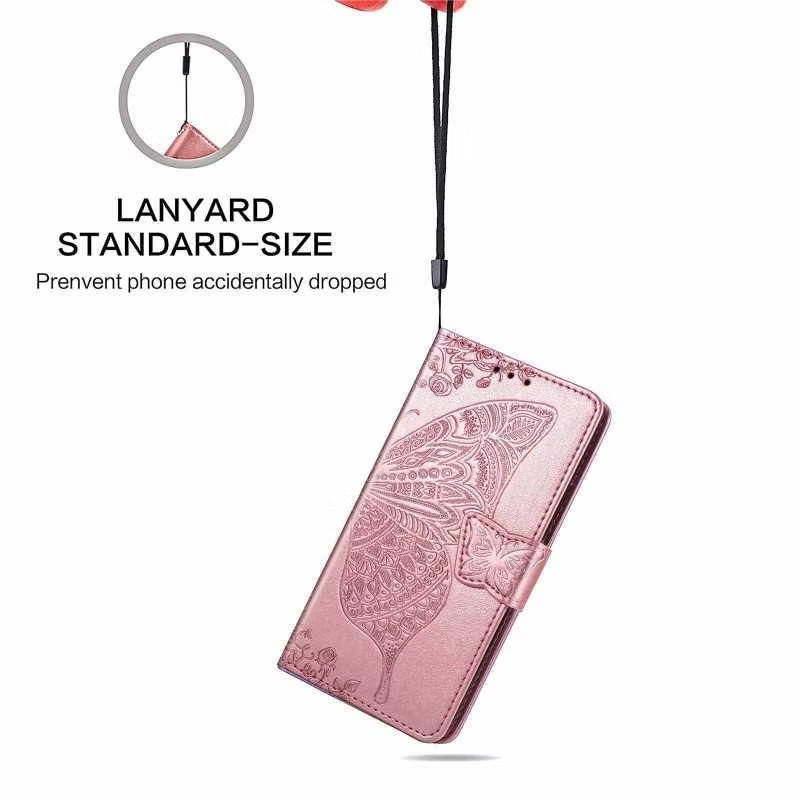 iPhone 13 - Fodral 4-FACK Motiv Fjäril Roséguld