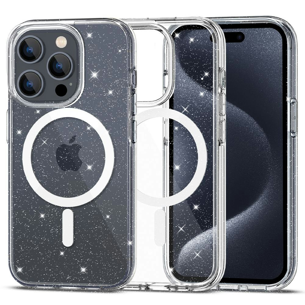 iPhone 12/12 Pro - Glitter MagSafe Skal Stöttåligt Transparent