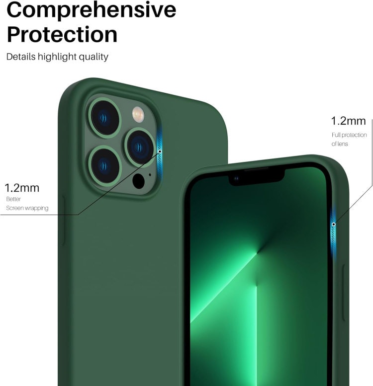 iPhone 12/12 Pro - Gummibelagt Stöttåligt Silikon Skal Grön