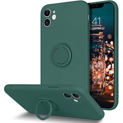 iPhone 11 - Silikonskal Stötdämpande med Ringhållare Grön