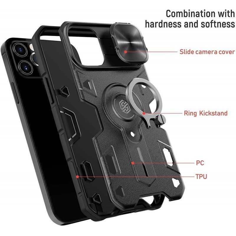 iPhone 13 Pro - Stöttåligt Skal CamShield Ringhållare Nillkin Svart