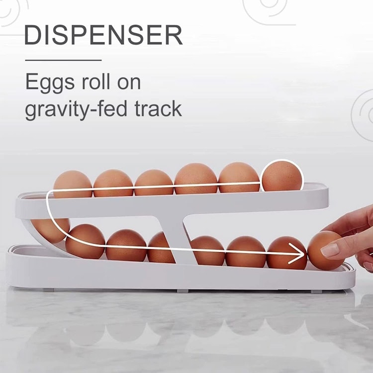 Ägghållare / Äggdispenser äggförvaring för 14 ägg Vit