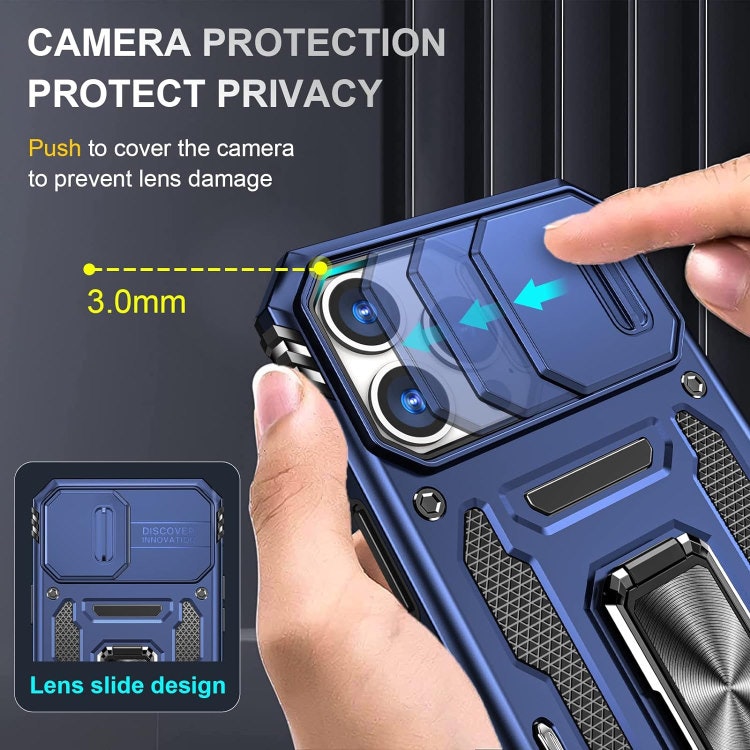 iPhone 13 Pro Max - Skal CamShield / Kameraskydd Stöttåligt Blå