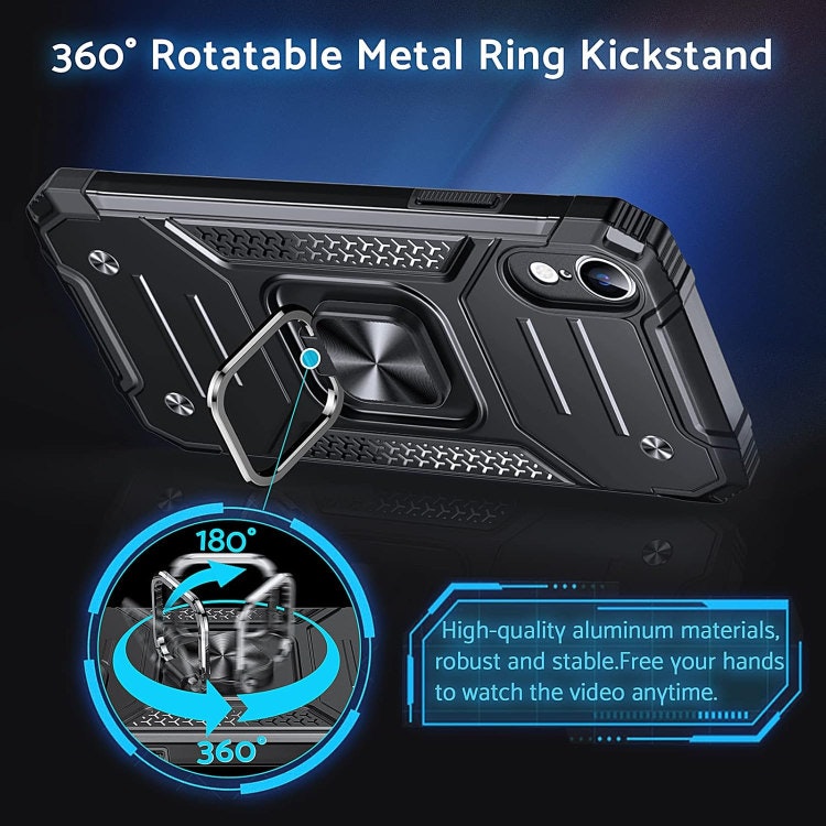 iPhone X/XS - Skal med Kickstand Solid® Extra förstärkt Svart