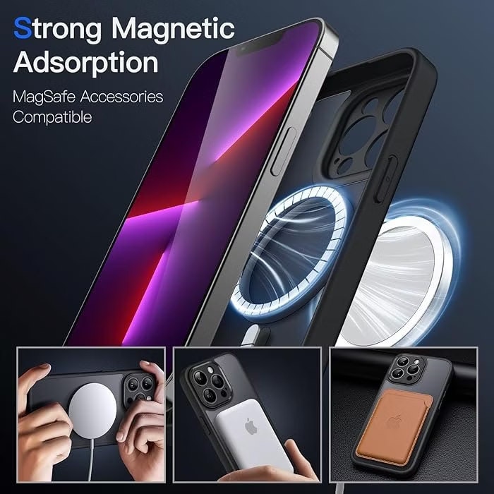 iPhone 13 Pro Max - Skal MagSafe Kameraskydd Frostad Matt Svart