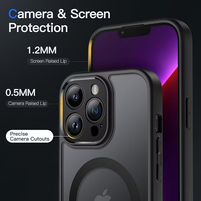 iPhone 13 Pro Max - Skal MagSafe Kameraskydd Frostad Matt Svart