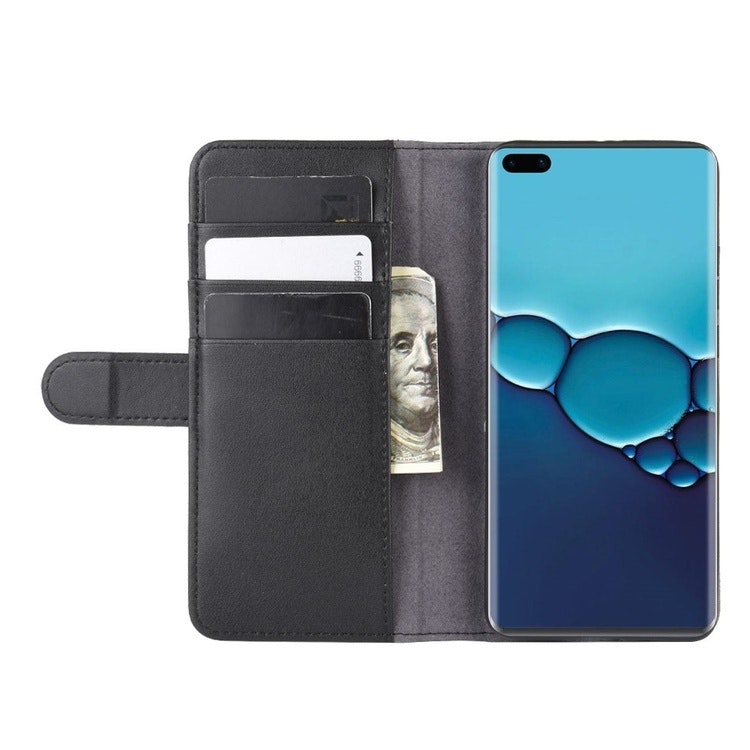 Äkta Läderfodral till Huawei P40 Svart
