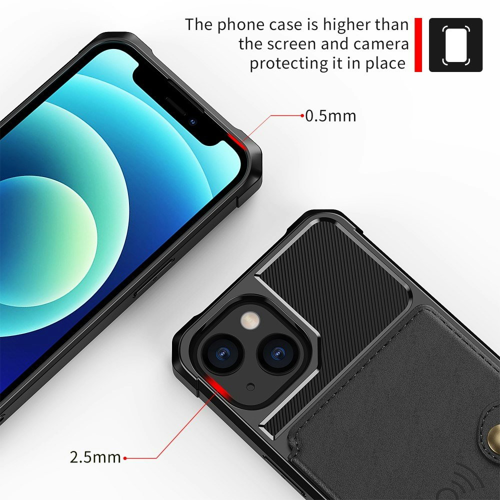 iPhone 14 - Skal Premium korthållare RFID Skyddat Svart