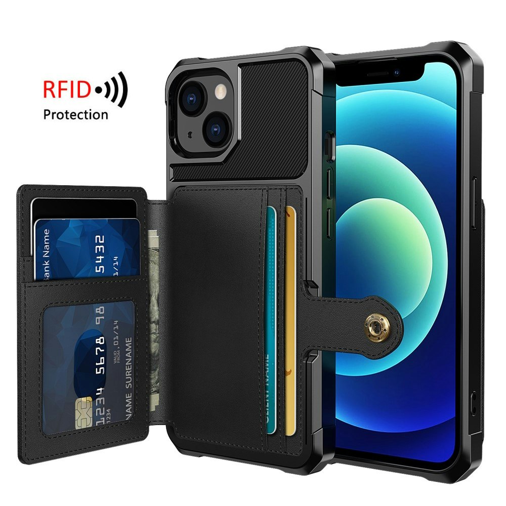 iPhone 14 - Skal Premium korthållare RFID Skyddat Svart