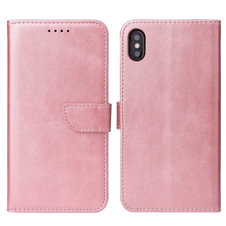 iPhone X/XS - Solid 4-FACK Läderfodral Roséguld