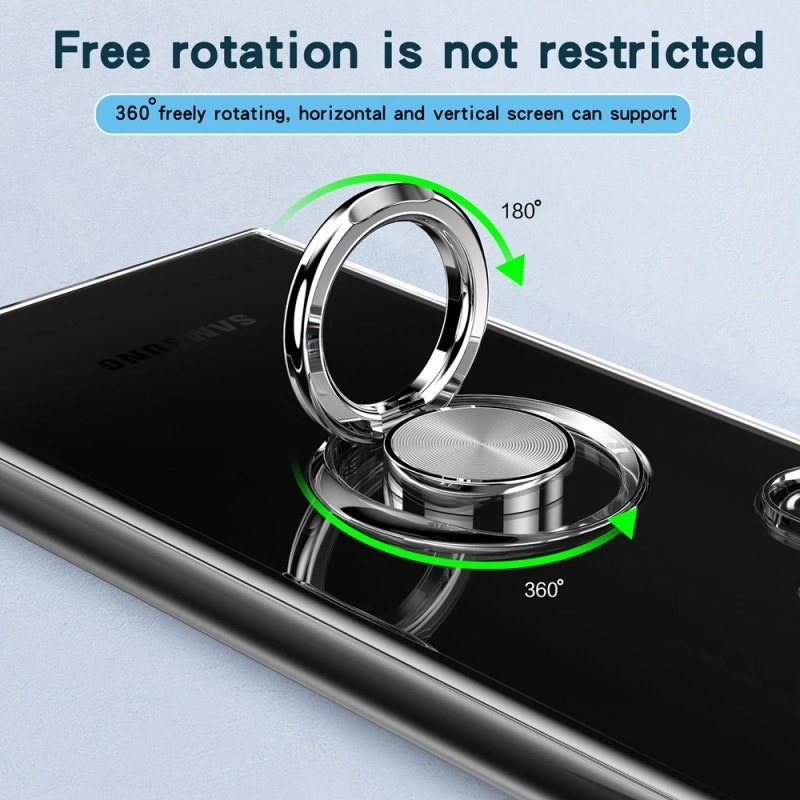Samsung S22 Ultra - Transparent Silikon Skal Ringhållare Solid® Stöttåligt