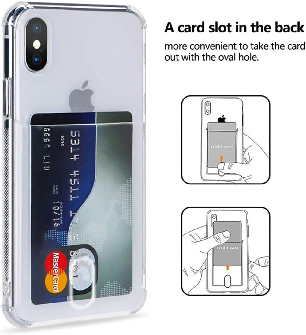 Transparent Stöttåligt Silikon Skal Kortfack Nordic® iPhone 7/8/SE/XS/XR