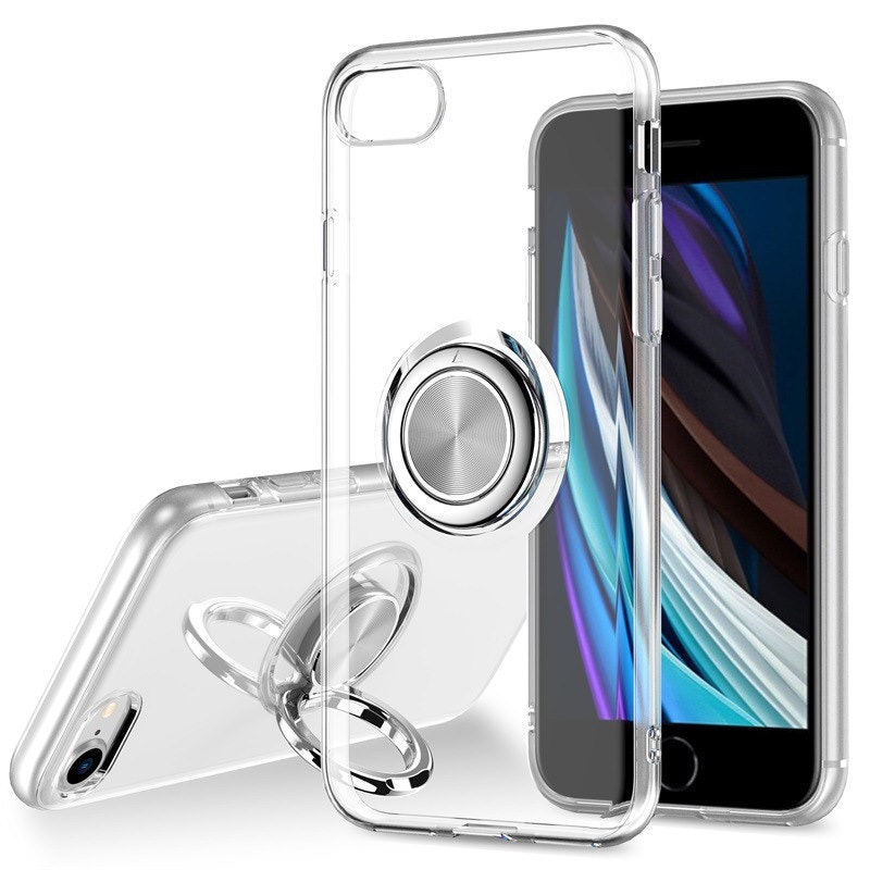 iPhone 7/8/SE - Silikonskal Magnetisk Ringhållare Välj Färg