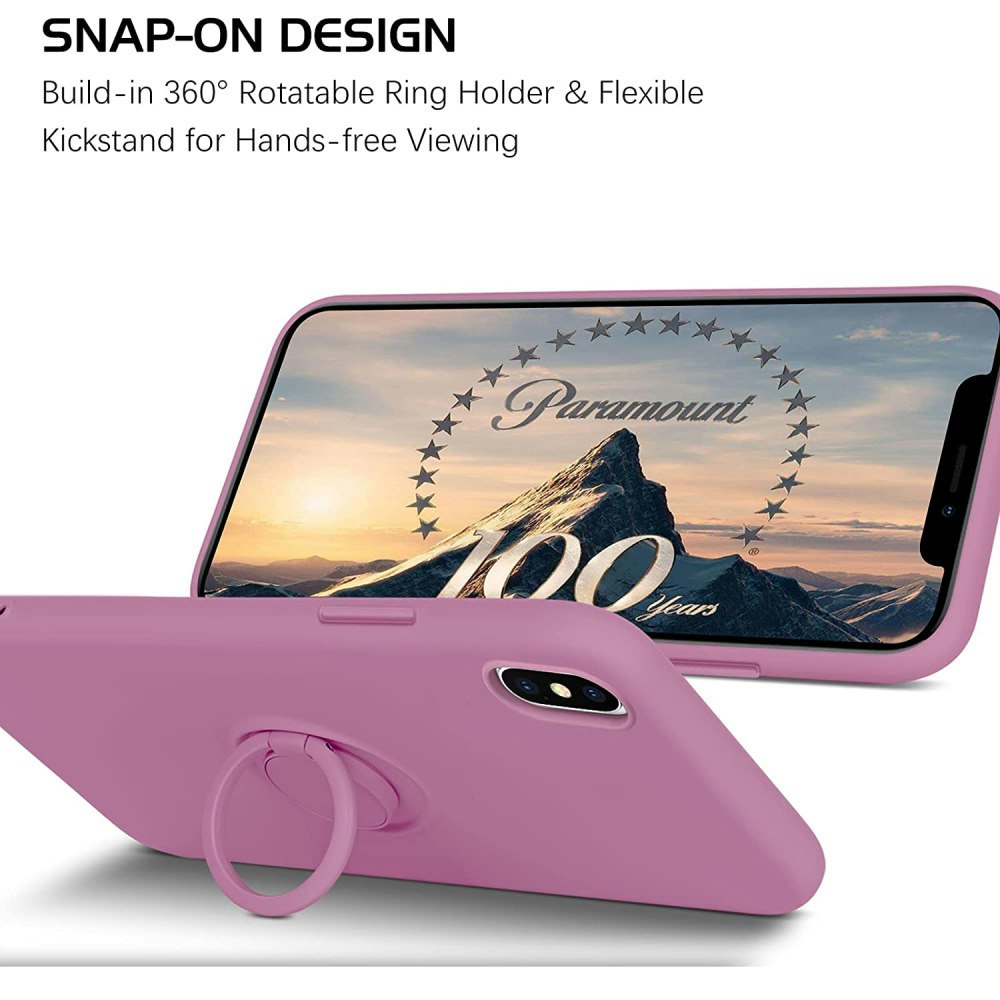 iPhone X/XS - Stöttåligt Skal med Ringhållare Mörk Lila