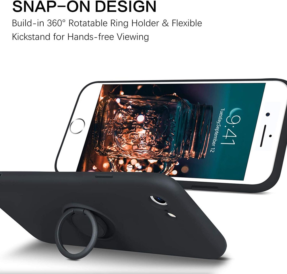 iPhone 7/8/SE - Silikonskal Magnetisk Ringhållare Välj Färg