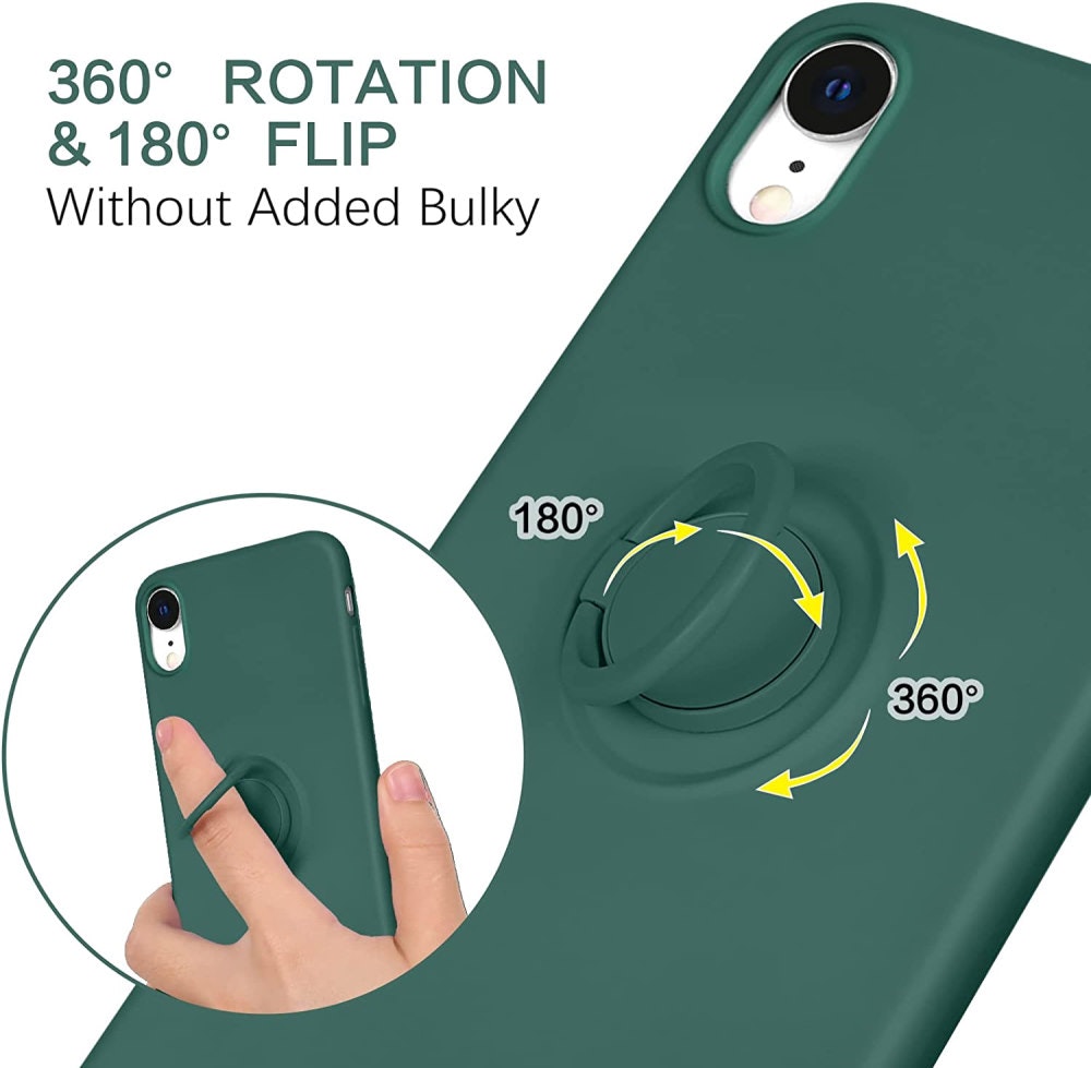 iPhone XR - Välj Färg Silikonskal med Ringhållare Solid®