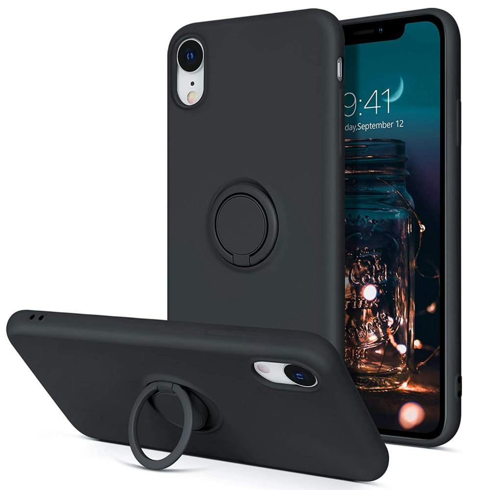 iPhone XR - Välj Färg Silikonskal med Ringhållare Solid®