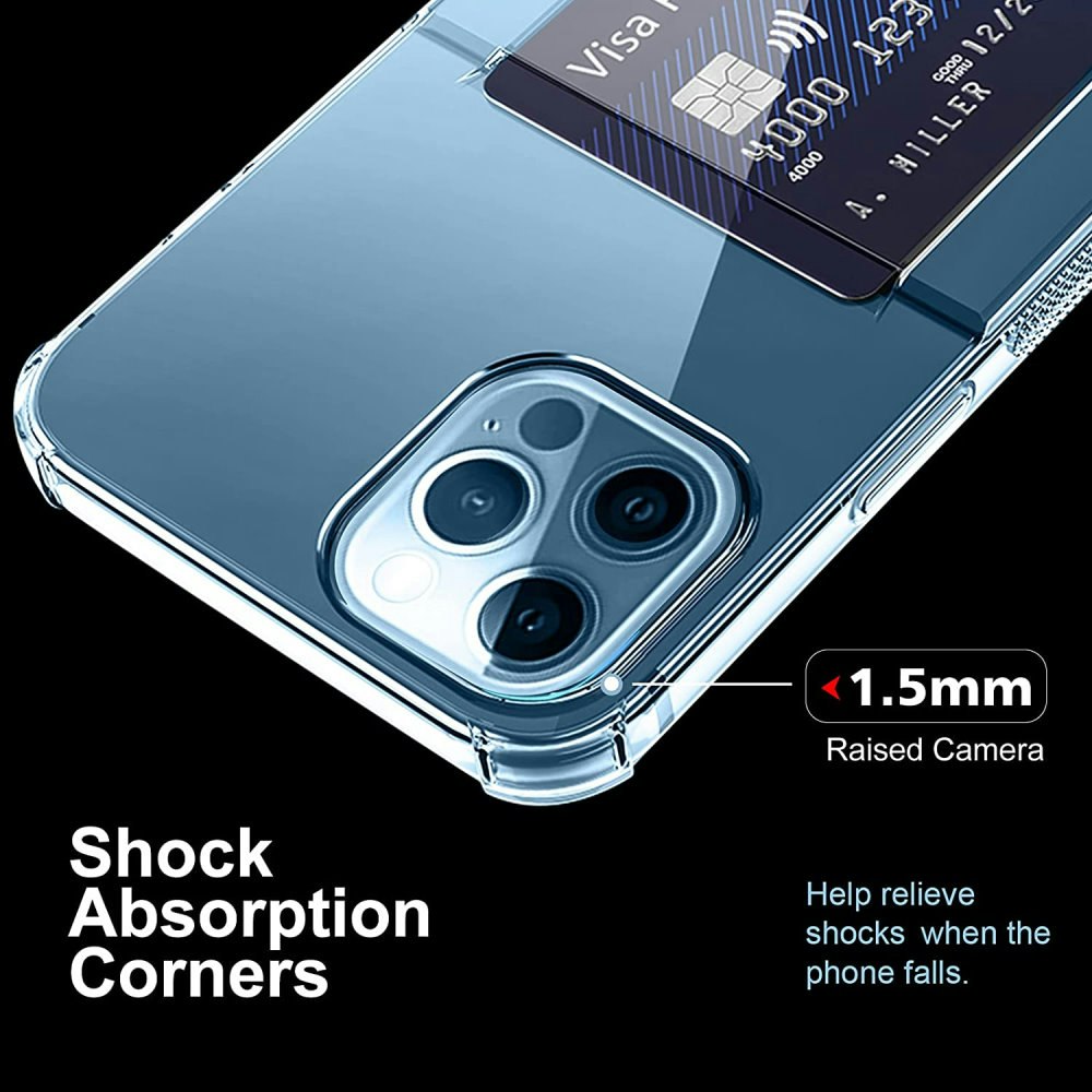 Transparent Stöttåligt Silikon Skal Kortfack Nordic® iPhone 13/13 Pro/13 Pro Max