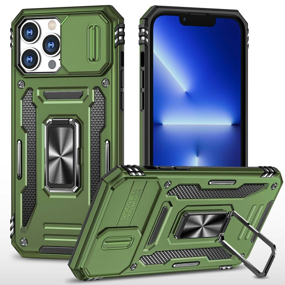 iPhone 14 Pro - Skal Stöttåligt Hybrid CamShield Ringhållare Svart