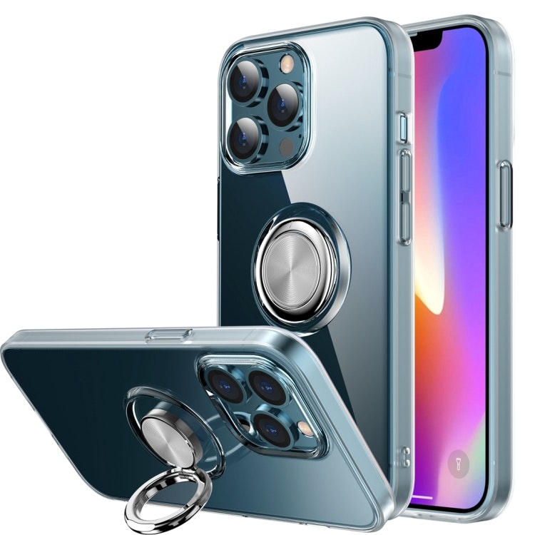 iPhone 12/12 Pro - Transparent Silikon Skal Solid® Ringhållare