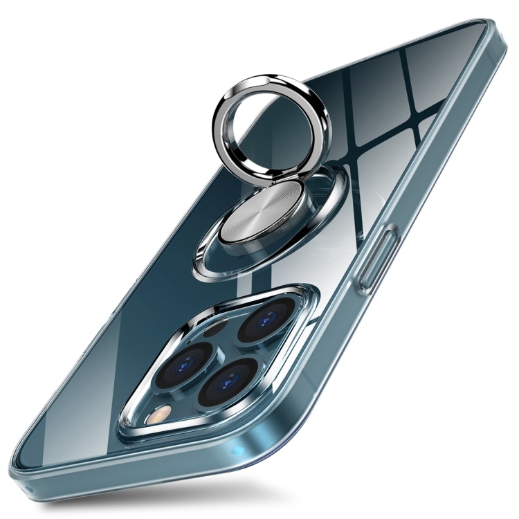 iPhone 12/12 Pro - Transparent Silikon Skal Solid® Ringhållare