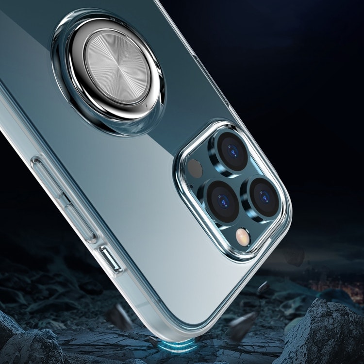 iPhone 12/12 Pro - Transparent Silikon Skal Solid® Ringhållare