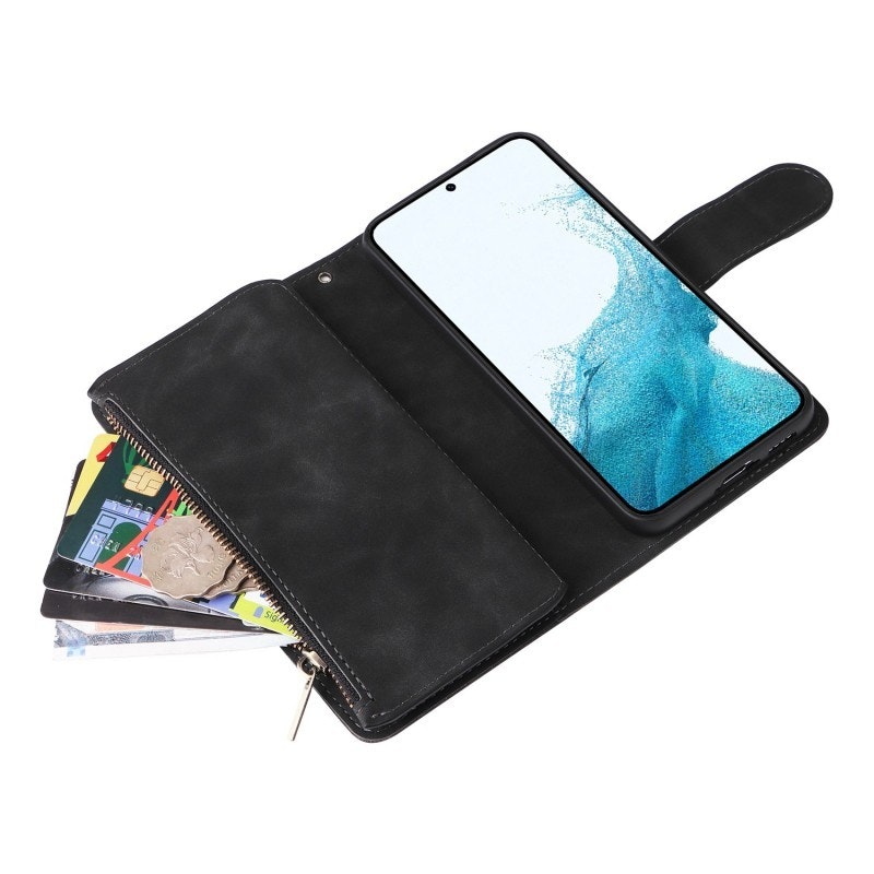 Samsung S24 - Multifunktionellt Plånboksfodral Zipper Svart