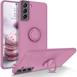 Samsung S21 FE - Silikonskal Magnetisk Ringhållare Lila
