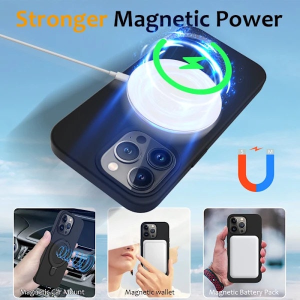 iPhone 14 Pro Max - Magsafe Skal med Kickstand Stöttåligt Svart