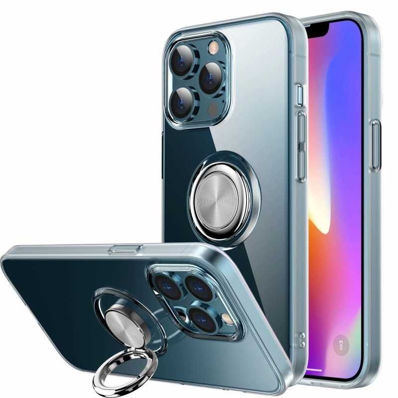 iPhone 15 - Stöttåligt Skal med Ringhållare Transparent