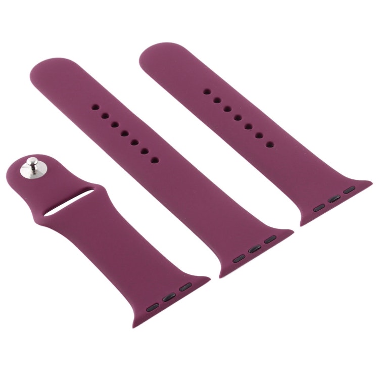 (3-pack) Armband silikon Apple Watch 38/40/41 mm Svart/Blå/Vinröd