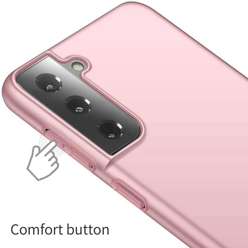Samsung S21 - Ultratunt Stöttåligt Skal Gummibelagt Roséguld
