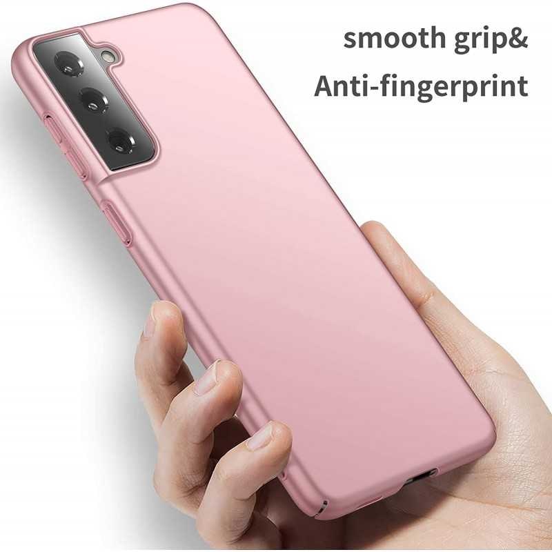 Samsung S21 - Ultratunt Stöttåligt Skal Gummibelagt Roséguld