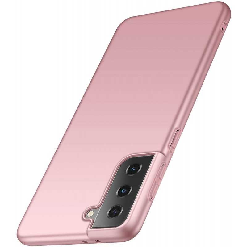 Samsung S21 - Ultratunt Stöttåligt Skal Gummibelagt Roséguld