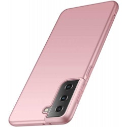 Samsung S21 - Ultratunt Stöttåligt Skal Gummibelagt Roséguld