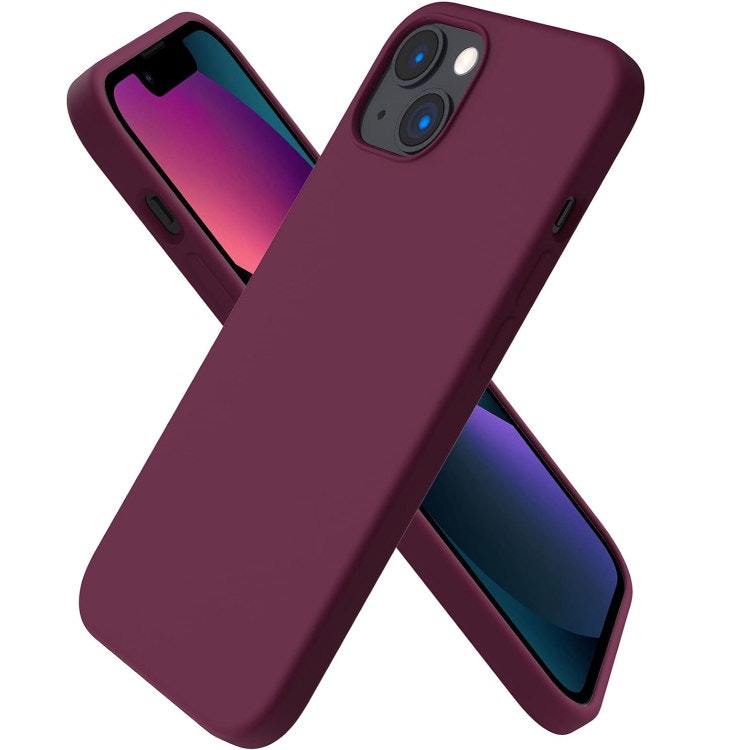 iPhone 13 - Gummibelagt Stöttåligt Silikon Skal Röd