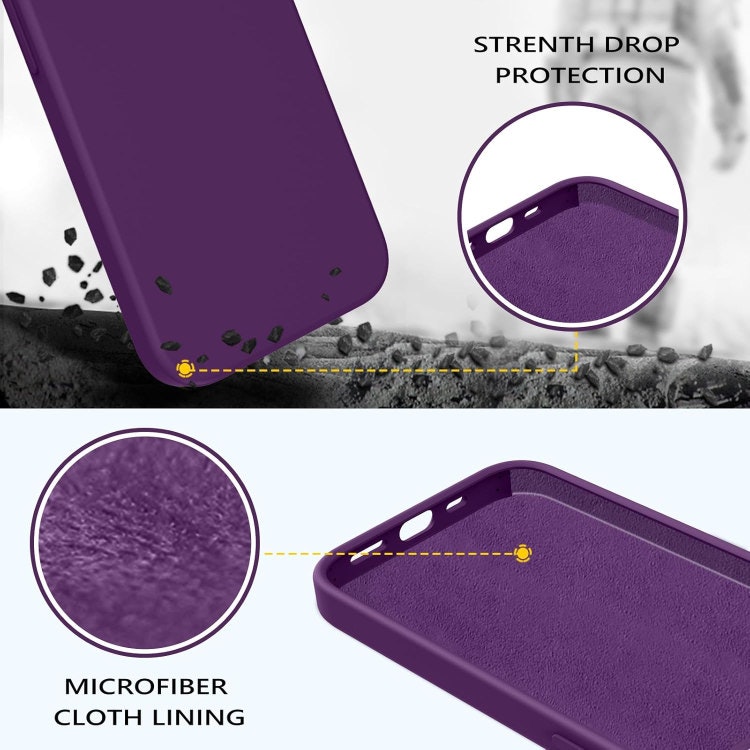 iPhone 12 - Gummibelagt Stöttåligt Silikon Skal Mörk Lila
