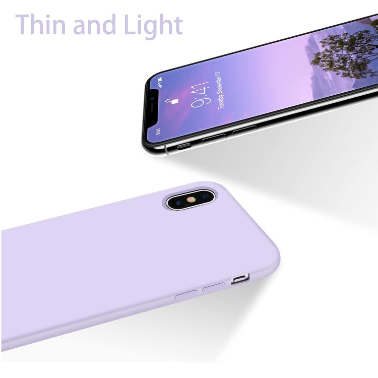 iPhone X/XS - Gummibelagt Stöttåligt Silikon Skal Lila