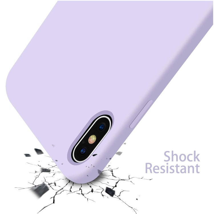 iPhone X/XS - Gummibelagt Stöttåligt Silikon Skal Lila