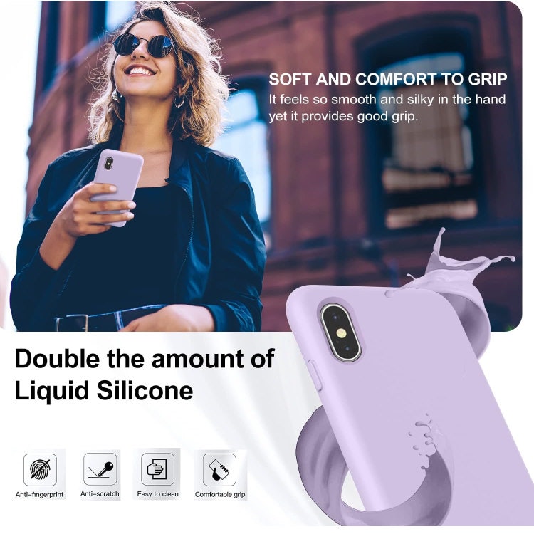 iPhone X/XS - Gummibelagt Stöttåligt Silikon Skal Lila
