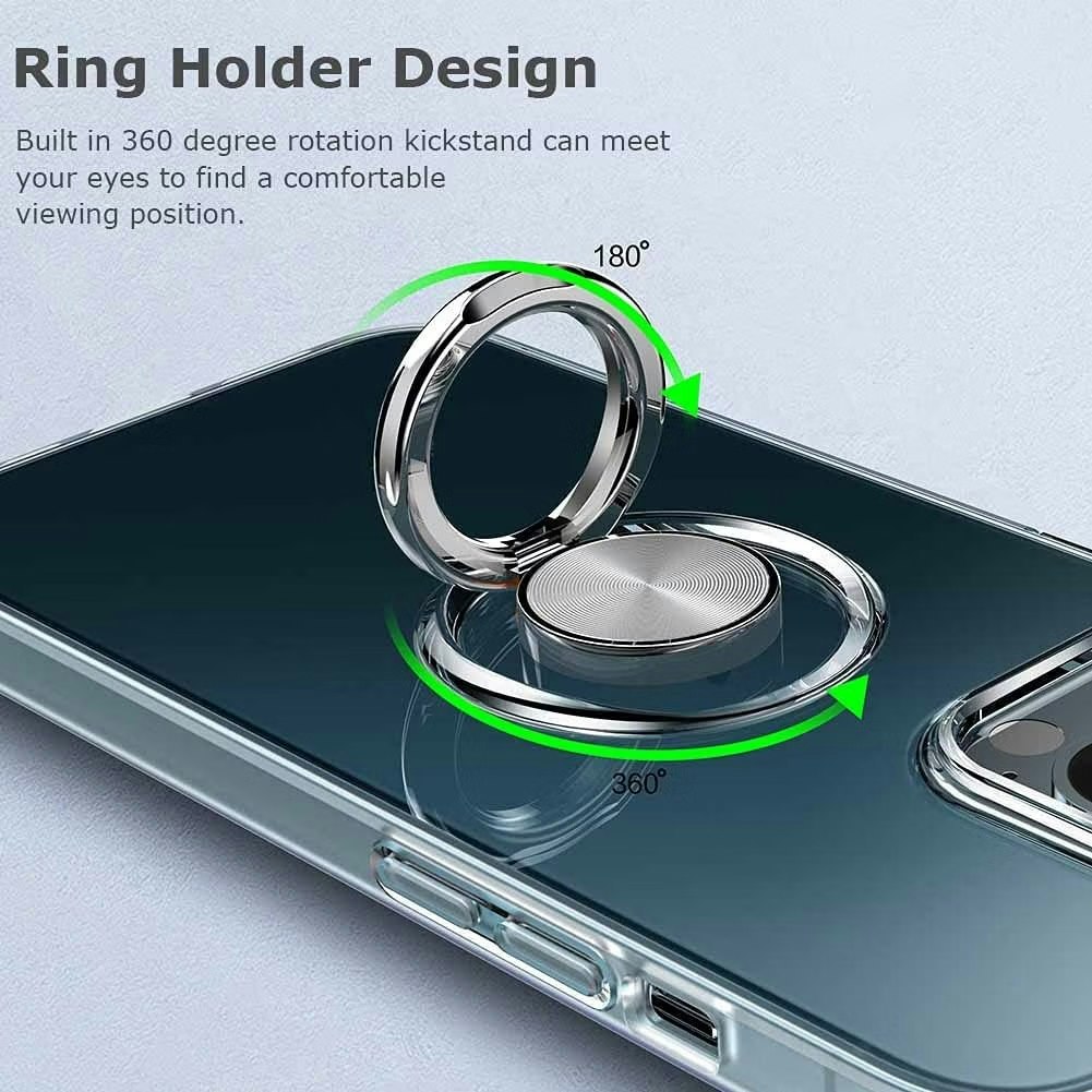 iPhone 15 - Skal med Ringhållare / Kickstand Transparent