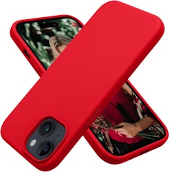 iPhone 13 - Gummibelagt Stöttåligt Silikon Skal Röd
