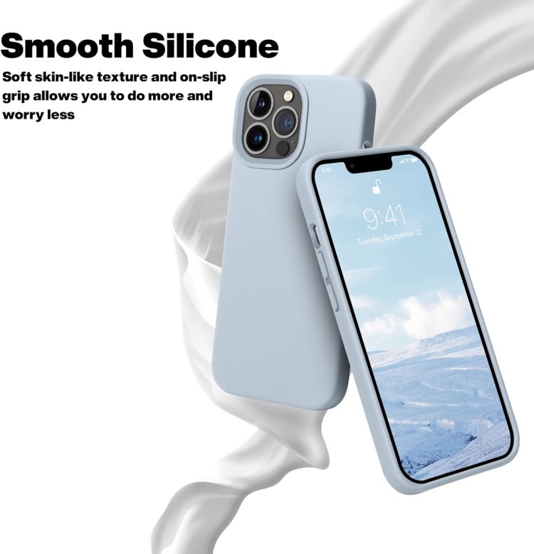 iPhone 13 Pro - Gummibelagt Stöttåligt Silikon Skal Ljusblå