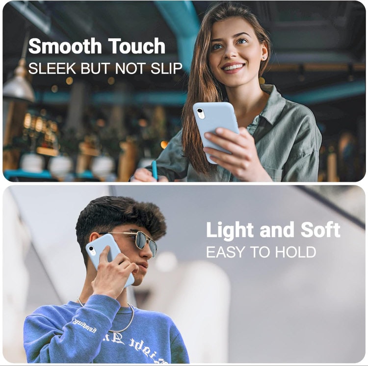 iPhone XR - Gummibelagt Silikon Skal Skin Pro® Ljus Blå