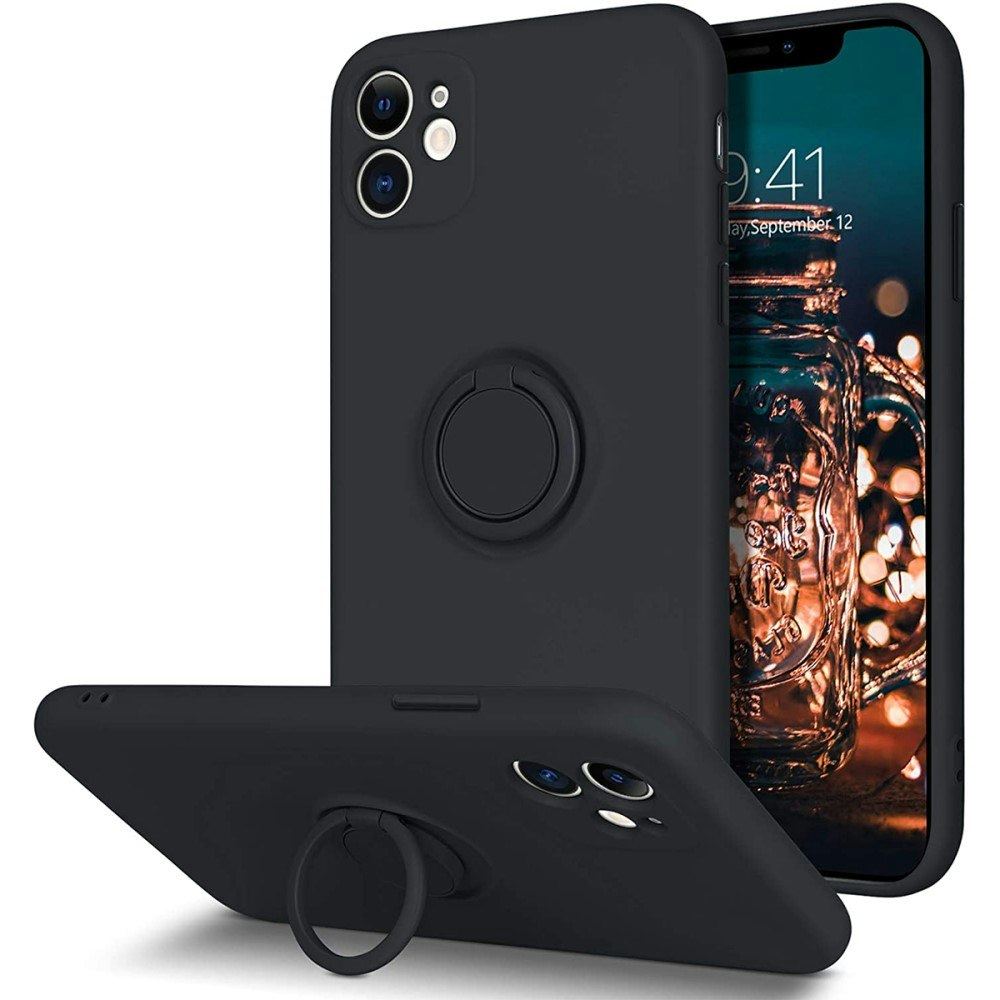 iPhone 11 - Välj Färg Silikonskal Stötdämpande med Ringhållare