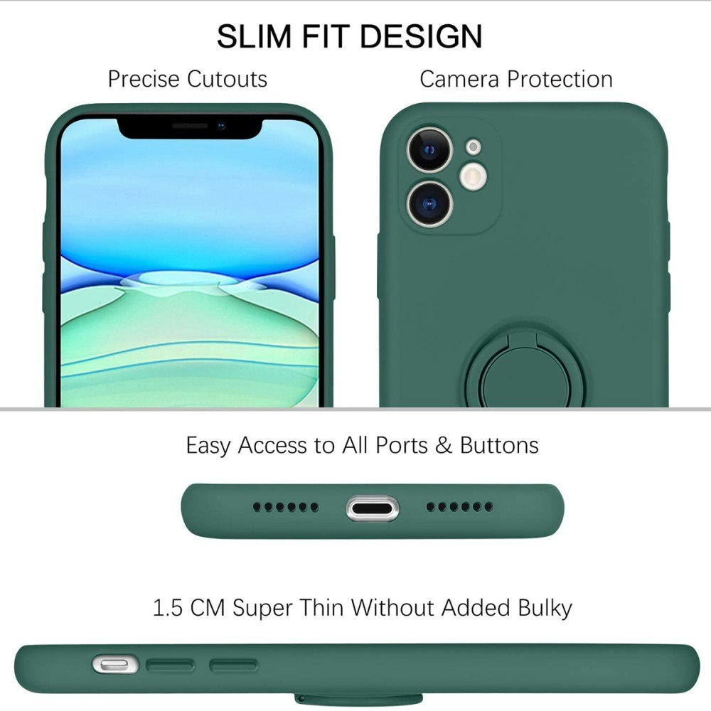 iPhone 11 - Välj Färg Silikonskal Stötdämpande med Ringhållare