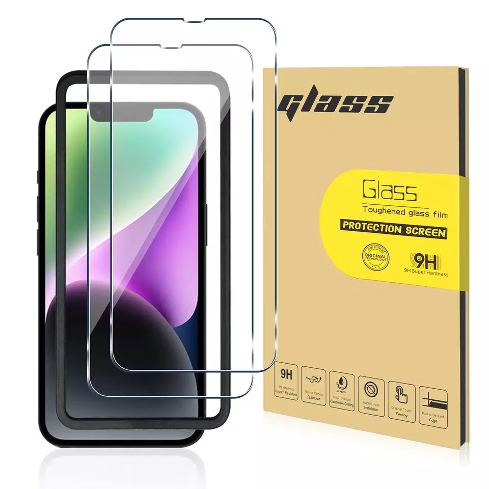 iPhone 16 - (2-Pack) Skärmskydd Premium med Installationsram